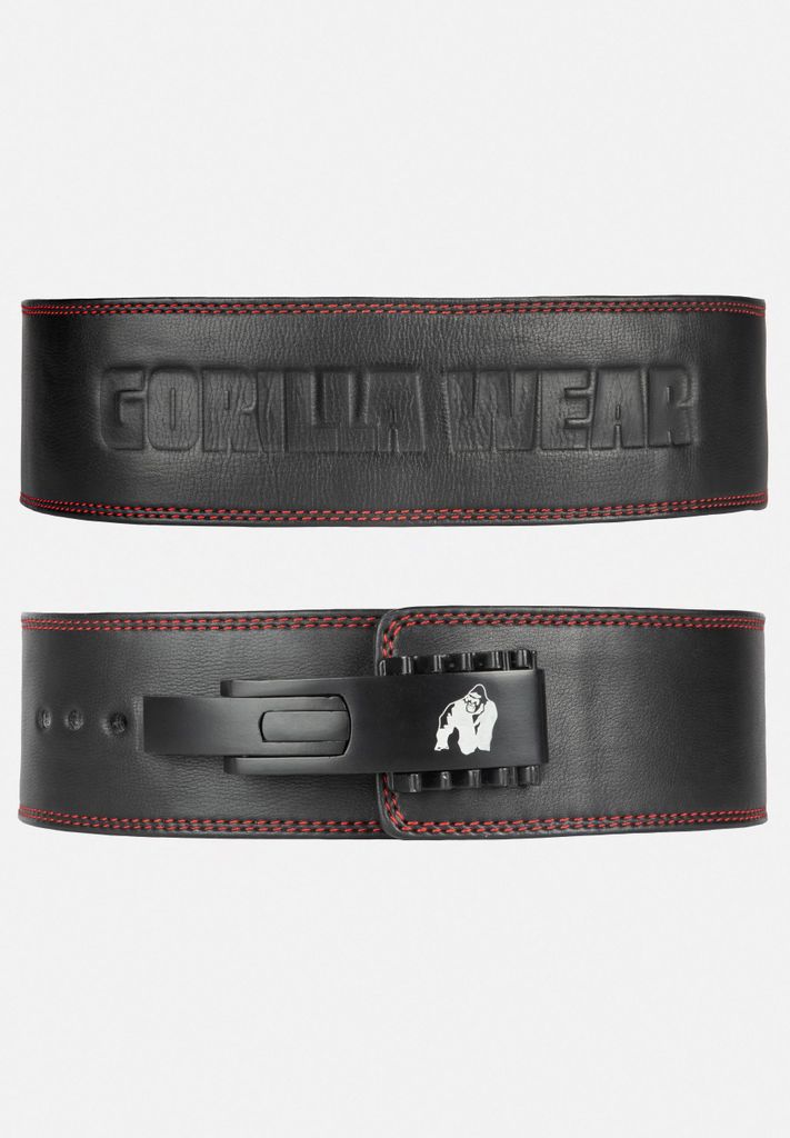 Gorilla Wear Halftergurt - 4 Zoll Premium-Leder-Hebelgürtel - Schwarz - L/XL