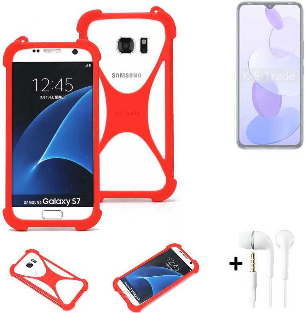 Handy-hülle + Kopfhörer kompatibel mit Infinix Smart 6 Plus X6511G Schutz-hülle Bumper Silikon Schutz Hülle Cover Case Silikoncase Silikonbumper