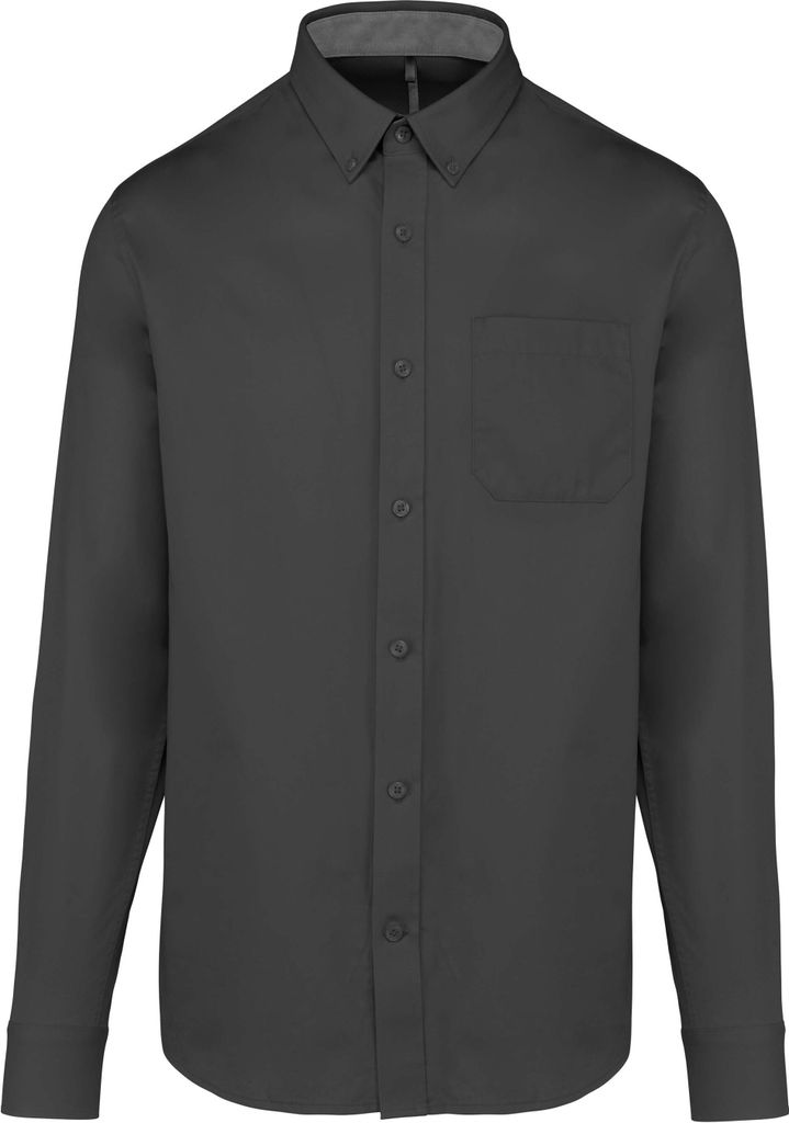 Kariban Herren Hemd Regular Fit Business Freizeit Shirt Hochzeit, Größe:S, Farbe:Schwarz
