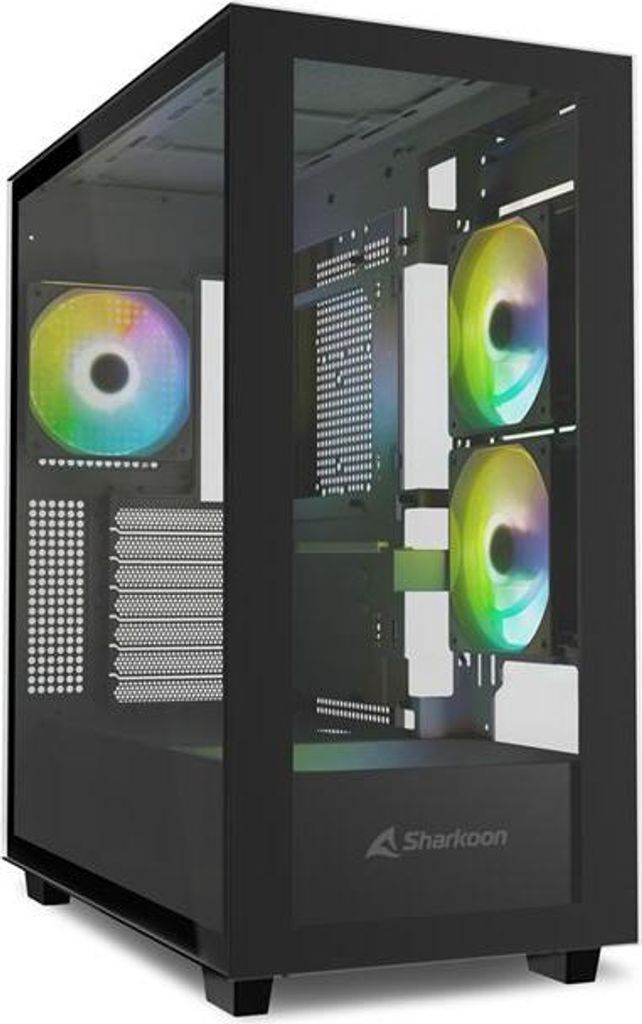 Sharkoon A60 RGB, Luftkühlung, 12 cm, 500 RPM, 1800 RPM, 121,55 m³/h, Schwarz