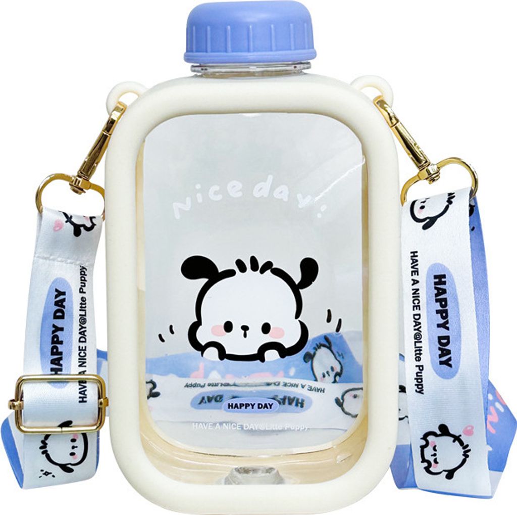 Süße Kinder Plastik wasserflaschen für Mädchen mit Silikon hülle Outdoor-Reise direkt trinken Milchsaft Tasse Hitze beständigkeit, A, 550ML
