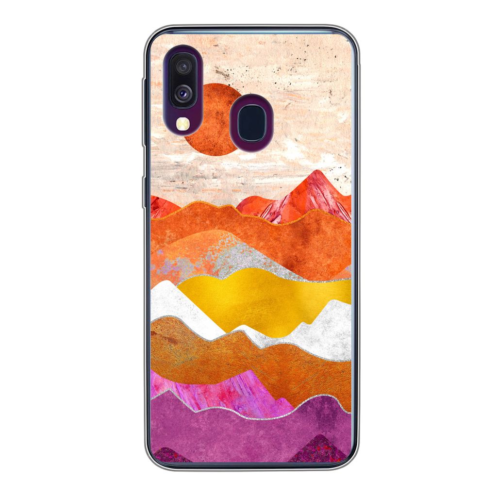 MuchoWow Handyhülle Schutzhülle Hülle für Samsung Galaxy A40 Lesbisch - Stolz - Marmor Silikon Softcase Handy Hülle - Handy-Tasche
