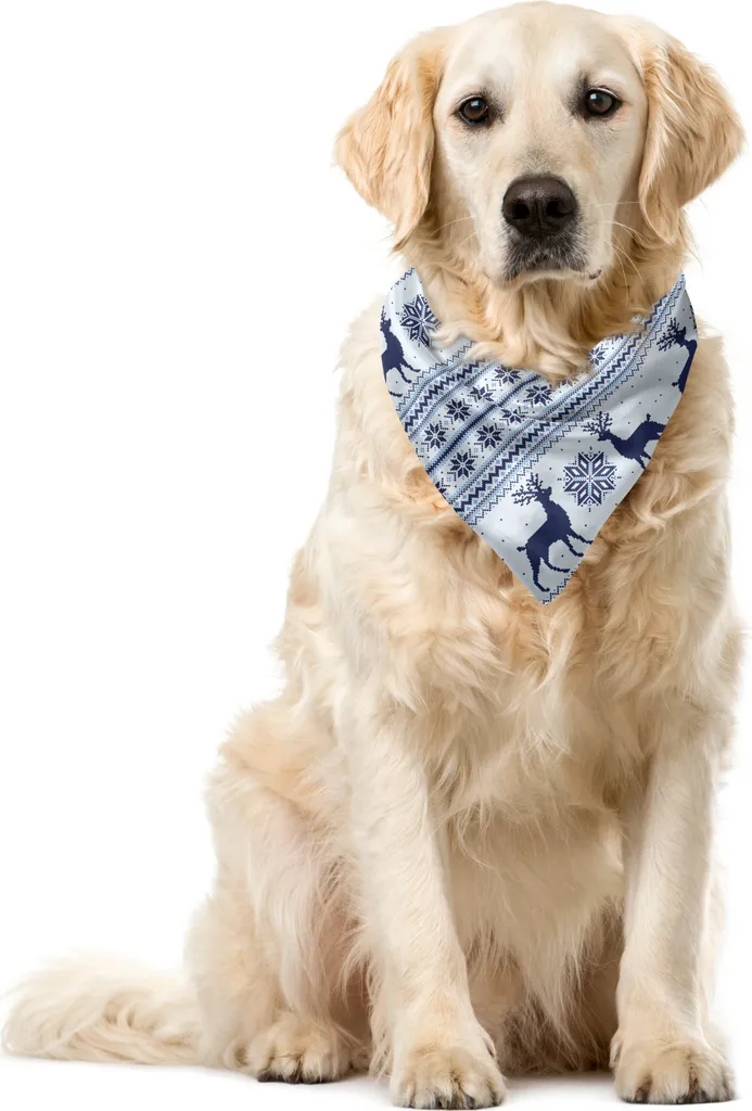ABAKUHAUS Bandana Cani Renna Pixelata 55x55 - Regalo per Pet