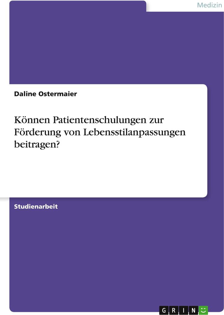 Können Patientenschulungen zur Förderung von Lebensstilanpassungen beitragen?