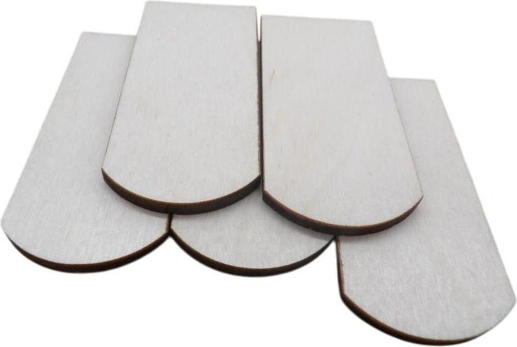 75 Stück Holzschindeln Biberschwanz B 32,3 mm x L 70 mm x 4 mm