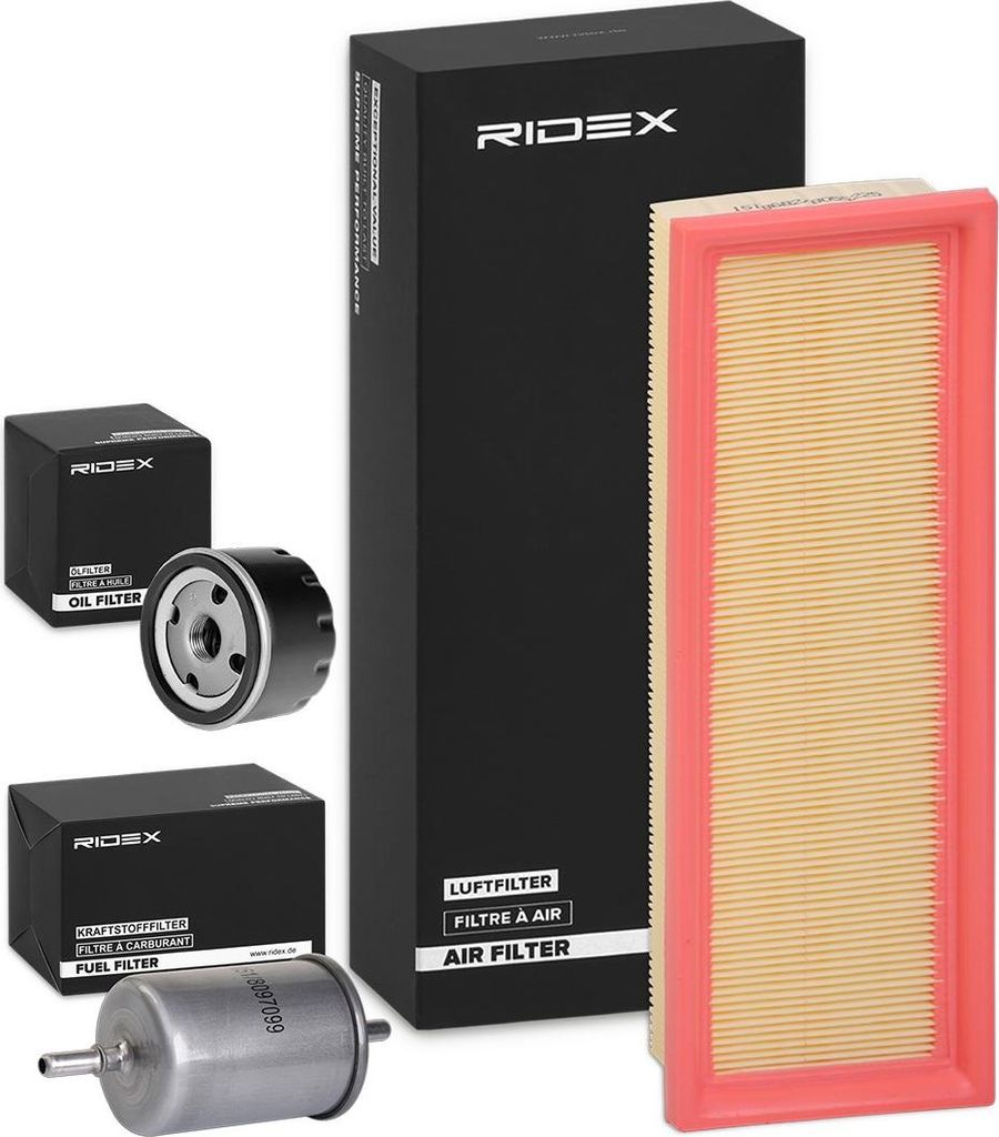 RIDEX Filterset Inspektionspaket Filtersatz für RENAULT CLIO II (BB0/1/2, CB0/1/2) KANGOO (KC0/1) KANGOO Express (FC0/1) Thalia I (LB)