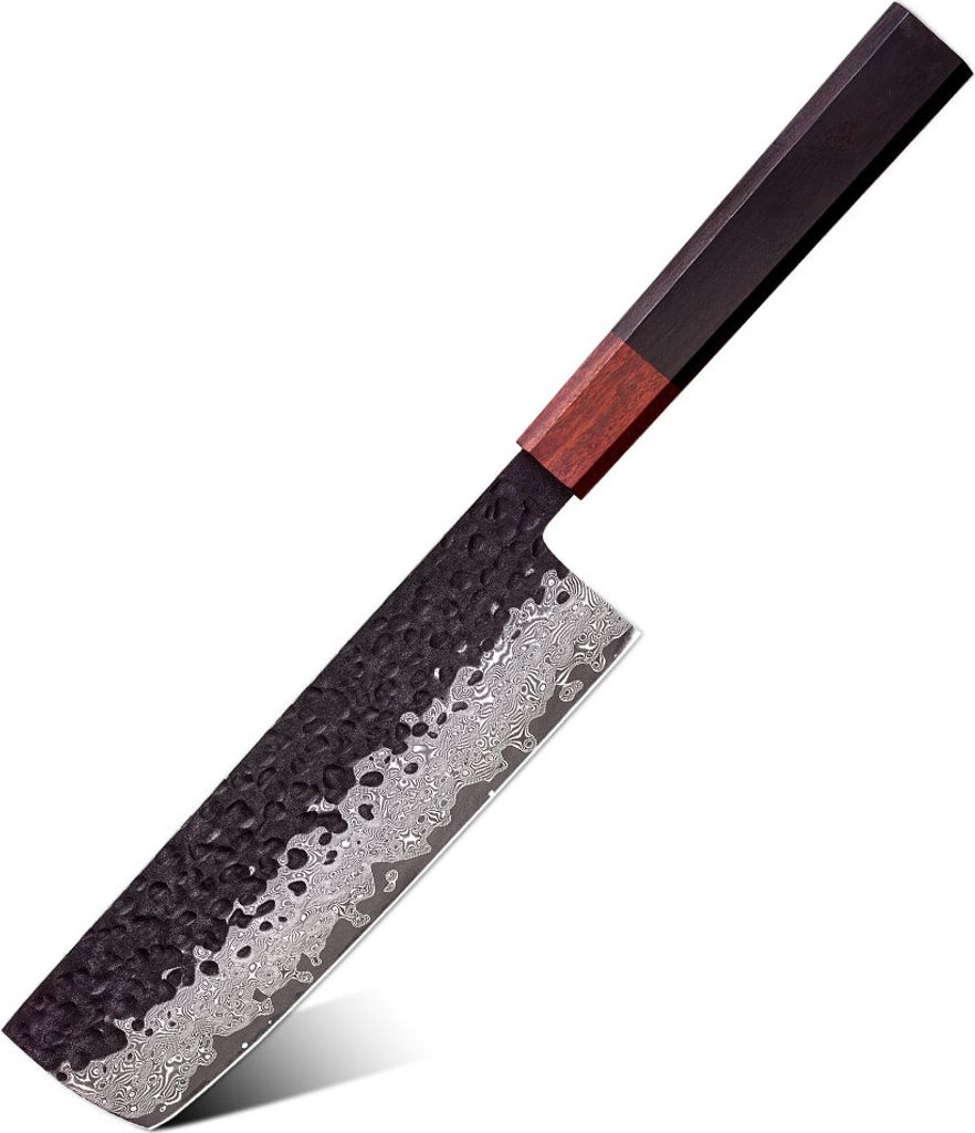 Damast Küchenmesser AO-37383 - Nakiri/Braun KP37383