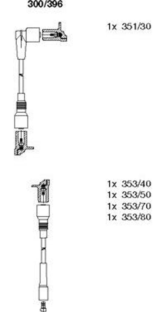 BREMI 300/396 Zündkabelsatz OE 1612492 kompatibel mit Frontera A