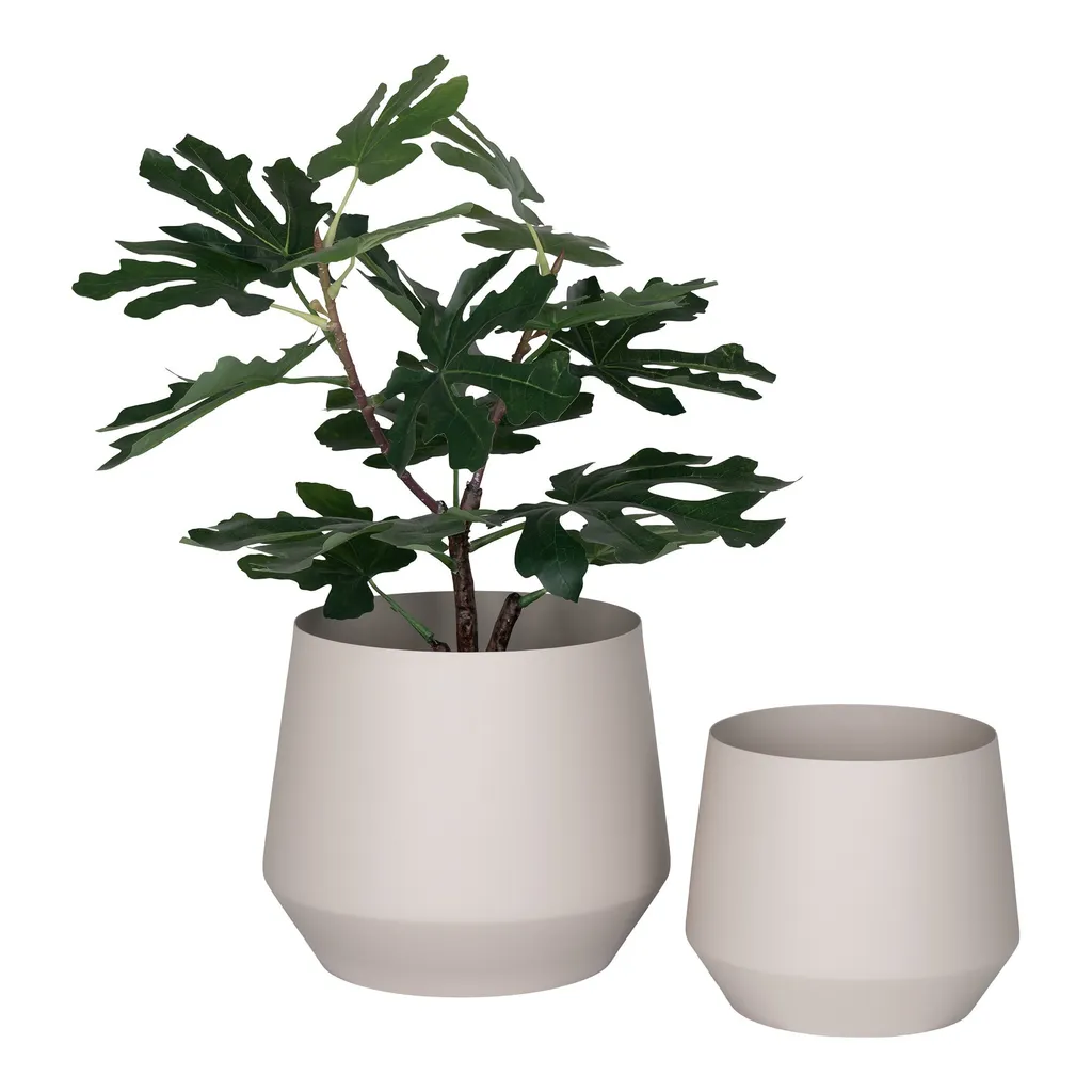 Trofa pot de fleurs set de 2 sable en céramique pour plante - 2