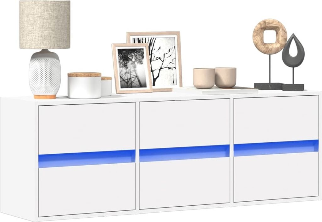 Maison Exclusive - TV-Wandschrank mit LED-Beleuchtung Weiß 130x31x45 cm