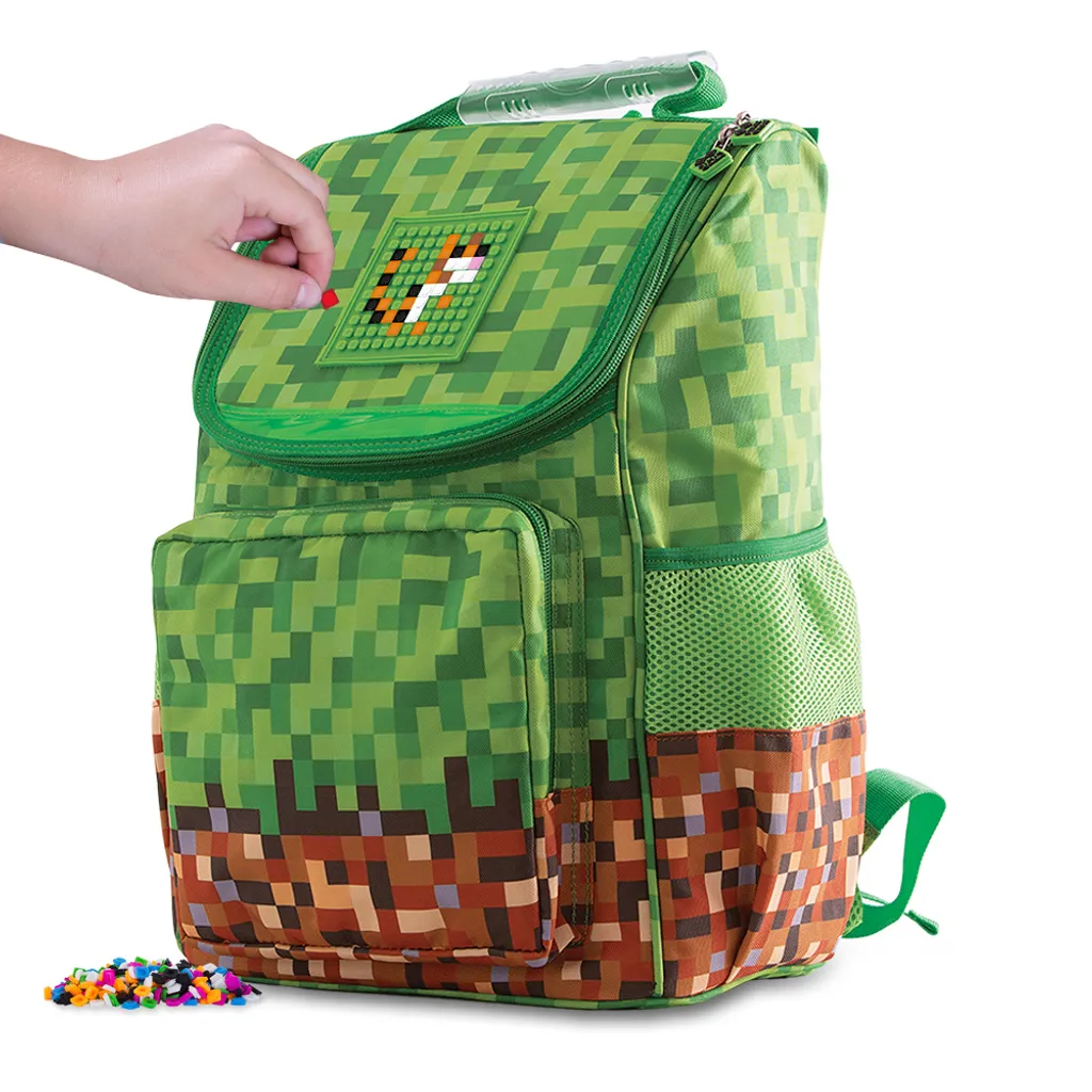 Grand Sac à Dos Scolaire Ergonomique Minecraft Vert PIXIE CREW Enfant