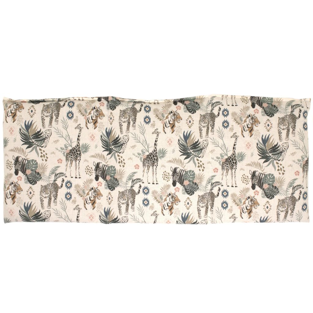 Traubenkernkissen 20x50cm 3-Kammer - Bio Stoff "Wilde Tiere" - 2in1 Wärmekissen und Kältekissen für Mikrowelle, Backofen, Gefrierfach
