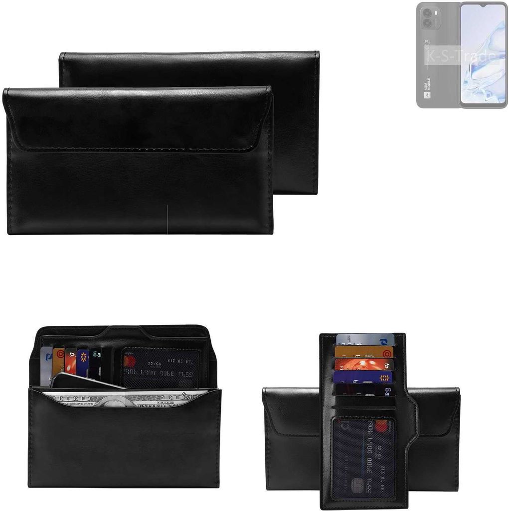 K-S-Trade Handy Hülle kompatibel mit AGM Note N1 Schutz Hülle Tasche Schutz Case Handytasche Kunstleder schwarz, 1x