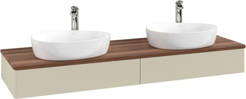 V&B Waschtischunterschrank ohne Frontstruktur Antao 160x50cm, HL, WBP w. wal, si Gr m Lac