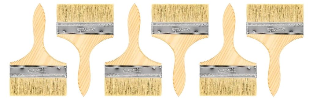 6 Stück Flache Malpinsel 6 Zoll mit Synthetischen Borsten und Holzgriff für DIY Kunst und Malerei