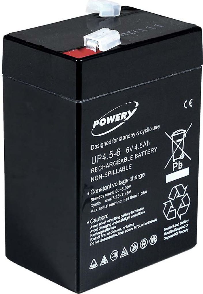Powery Blei-Gel-Akku 6V 4.5Ah für Kinderfahrzeuge, Produktbild 
