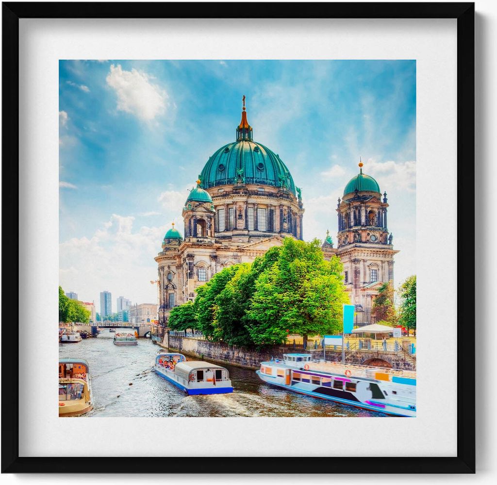 Berliner Dom Deutschland– Wandbild mit Rahmen – Gerahmtes Produktbild 