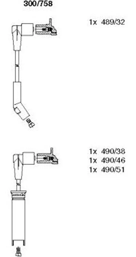 BREMI 300/758 Set cavi accensione OE 96305387 compatibile con Lanos, Kalos, Aveo