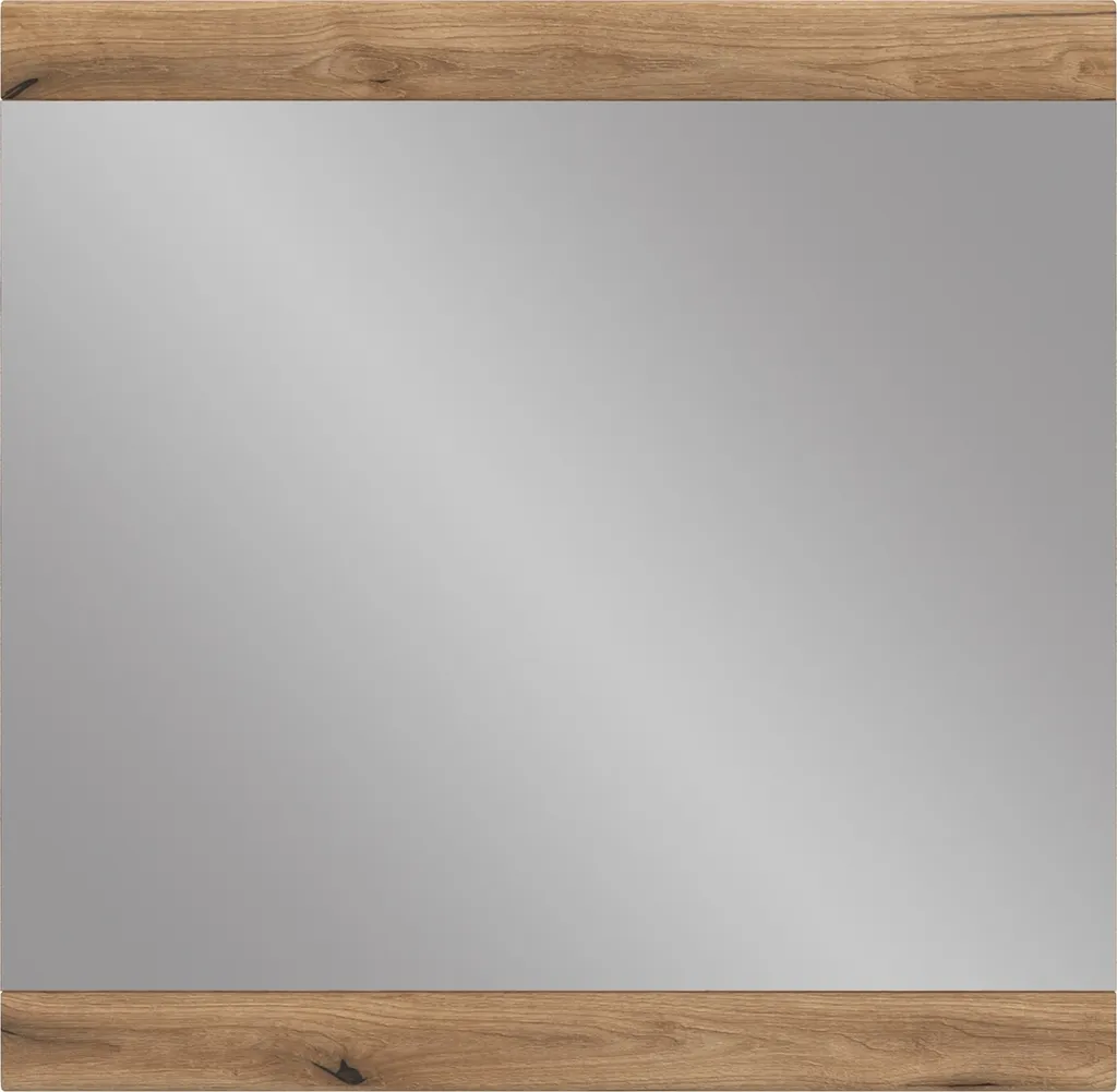 Grand miroir mural carré DELAMAR décor bois chêne pour vestiaire