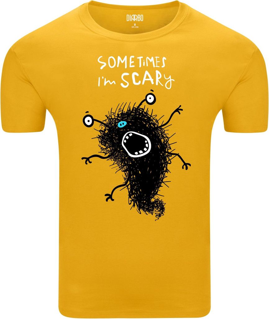 Diarbo Herren T-Shirt mit Lustiger Druck Ich Bin Unheimlich Gelb Gr.XL