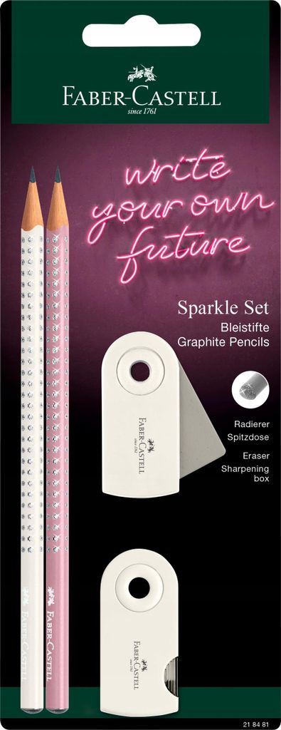 FABER-CASTELL Schreibset GRIP SPARKLE weiß