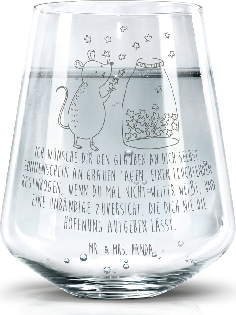 Mr. & Mrs. Panda Glas Maus Sterne - Transparent - Geschenk, Geburt, Tumbler, Becherglas, Lustige Sprüche, Träume, Trinkgefäß, Schwangerschaft, ...