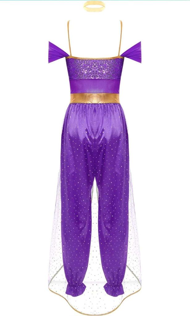 FeMereina Arabisches Prinzessin-Kostüm Für Damen – 3-teilig Mit Bandeau-Top, Hose & Armbändern, Jasmin-Stil
