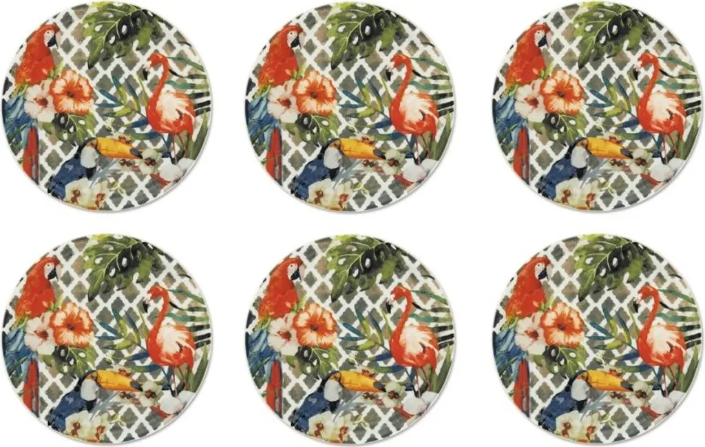 Set Piatti Pizza Excelsa Tropical Chic Porcellana 31,5cm Colorato