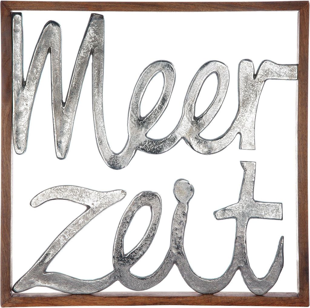 Gilde Wandrelief, quadratisch, "Meerzeit", Schriftzug, Image du produit 