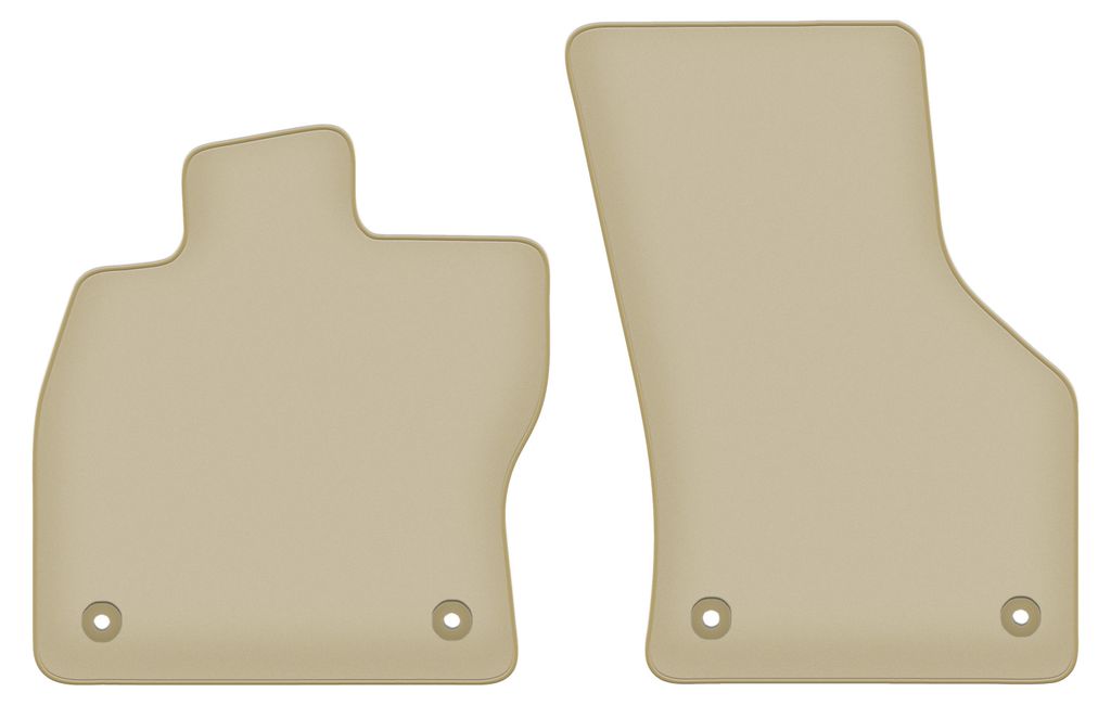 Velours-Fußmatten Vorne PREMIUM beige passend für Seat Tarraco (2018-, 7 Personen) – mit Befestigungen – passgenau
