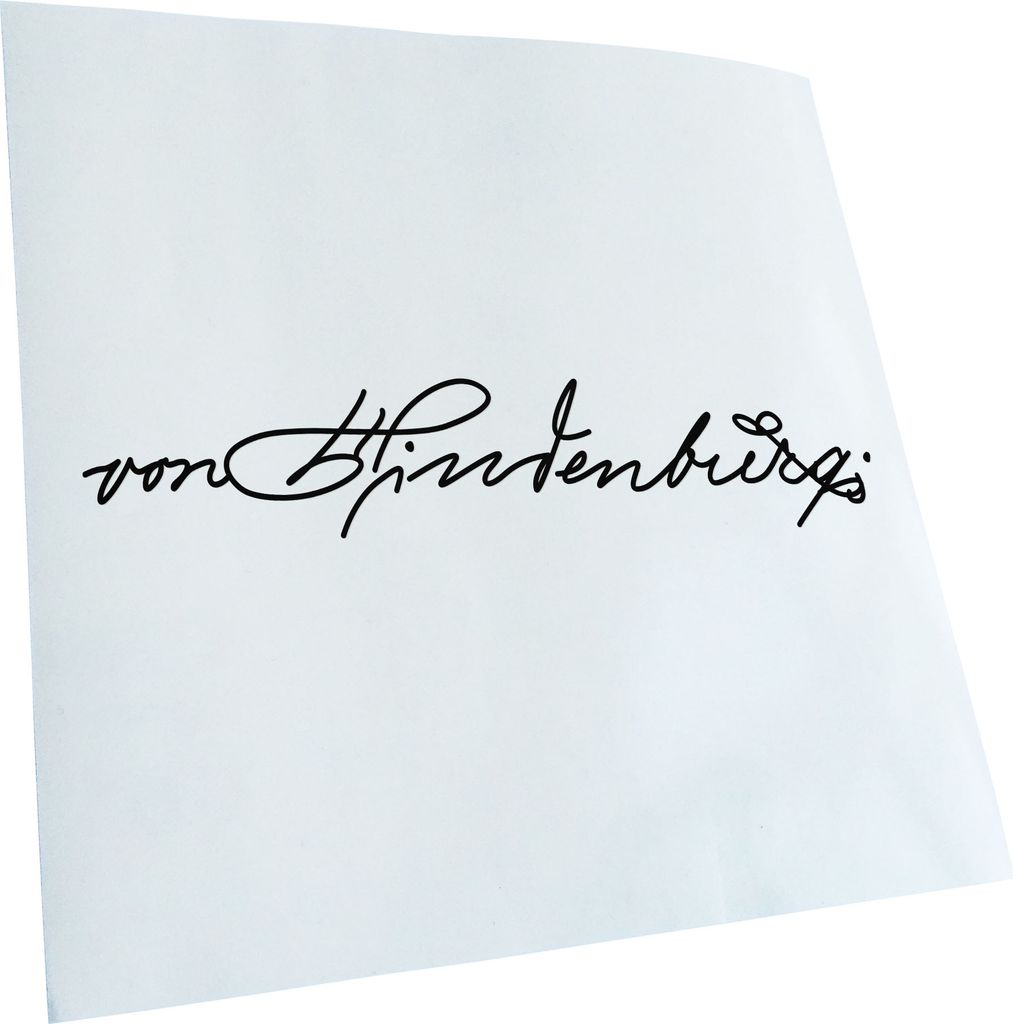 Kiwistar - Autoaufkleber - Paul von Hindenburg - Schwarz - 40x8cm - Aufkleber für Auto, Laptop, Fahrrad, LKW, Motorrad mehrfarbig JDM Decal Racing