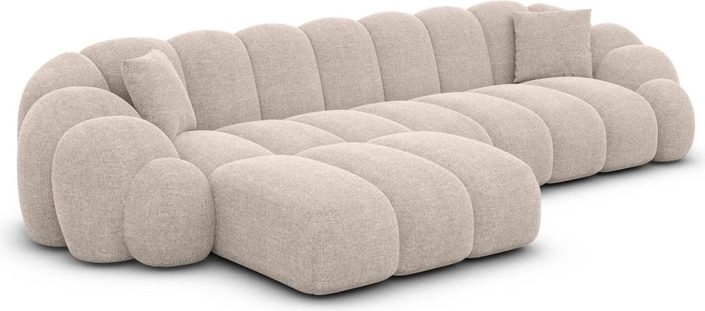 Strukturstoff L-Form Sofa Liora Beige Links