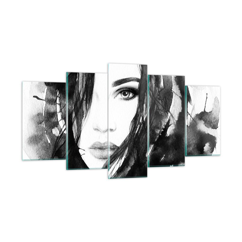 Bilder auf glas - Schmuck Dame Kleid Eleganz - 160x85cm - Glasbilder - Wandbilder - Kunstdruck - zum Aufhängen bereit - Wanddekoration aus Glas - ...