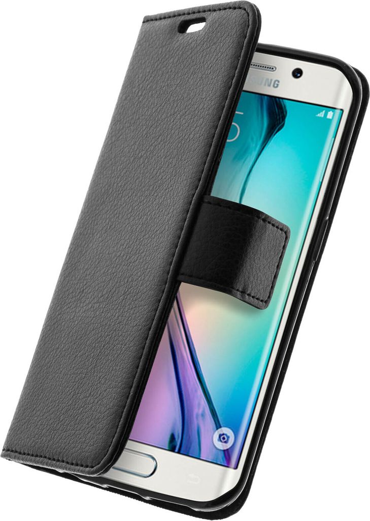 Avizar, Flip-Schutzhülle mit Standfunktion für Samsung Galaxy S6 Edge, Schwarz