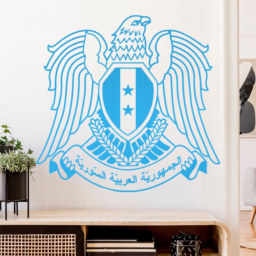 Syrien Wappen Wandtattoo Wandaufkleber Wall Sticker - Dekoration, Küche, Wohnzimmer, Schlafzimmer, Badezimmer