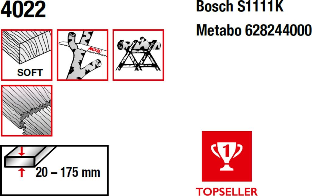 MPS CV-Säbelsägeblatt gefräst und geschränkt GL 230/VL Produktbild 