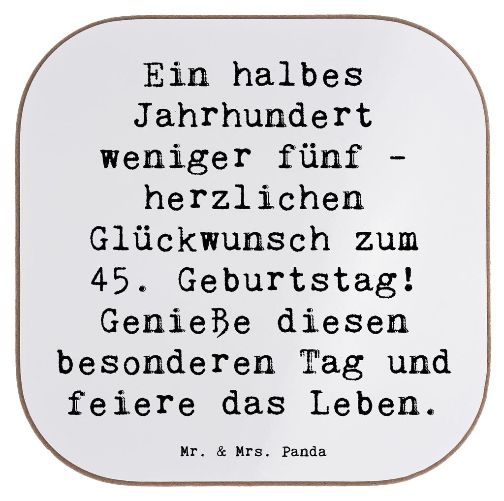 Mr. & Mrs. Panda Tassenuntersetzer Spruch 45. Geburtstag Feier - Weiß - Geschenk, Lachen, gläseruntersetzer, Geburtstagsgeschenk, Untersetzer Tee...