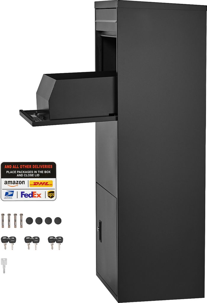 SucceBuy Abschließbarer Paketkasten für den Außenbereich, 47,2 Zoll sicherer Briefkasten