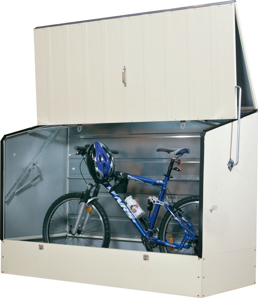 Trimetals Metallgerätehaus Fahrradbox hellbeige