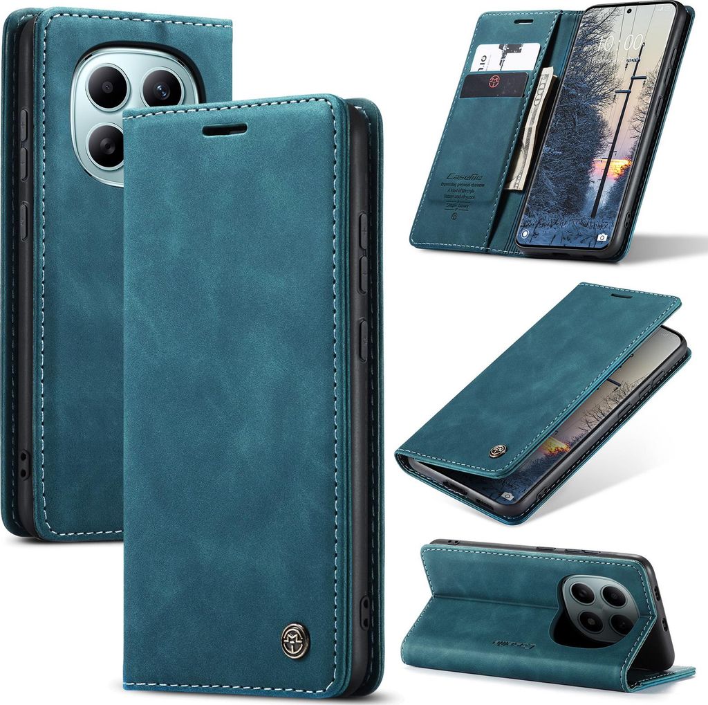 Hülle für Xiaomi Redmi Note 15 5G/4GBlue Retro Kunstledertasche mit Standfunktion Schutzhülle Blau
