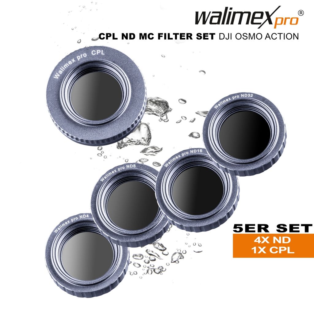 Walimex Pro filterset voor DJI Osmo Action: CPL/ND MC - Productafbeelding 