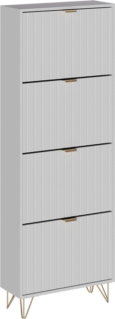 Schuhschrank Vicco Helge Weiß 60 x 166.7 cm 4 Fächer, Model Produktbild 