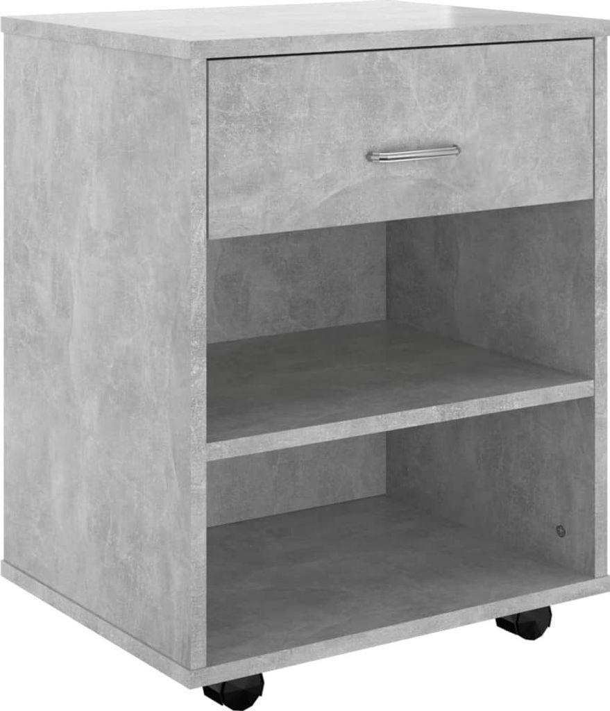vidaXL Rollschrank Betongrau 46x36x59 cm Holzwerkstoff