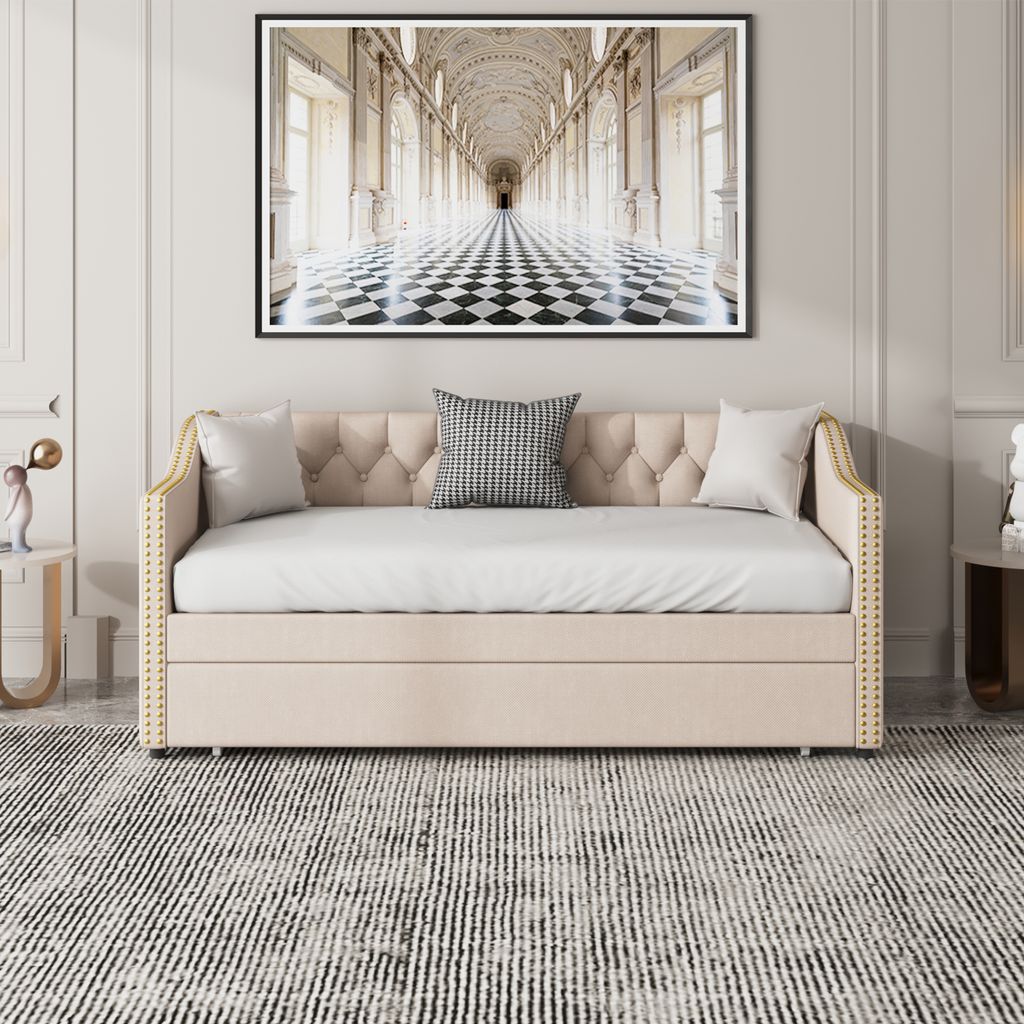 Łóżko dzienne Merax 90x200cm rozkładana sofa z wysuwaną Zdjęcie produktu 12