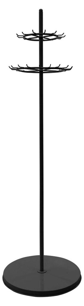 Gürtel- und Krawattenständer - Freistehender Displayständer - 31 Haken - 2 Ebenen - Höhe 168 cm - Stahl - Sockel Ø 50 cm - Schwarz