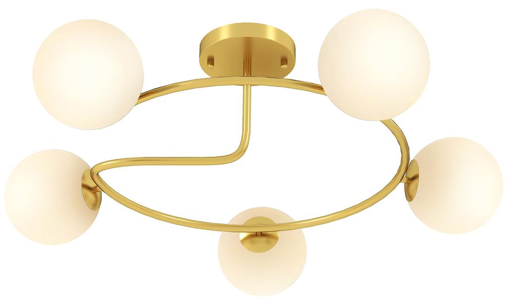 HOMCOM Plafondlamp 20W, plafondarmatuur met 5 G9-fittingen, Productafbeelding 