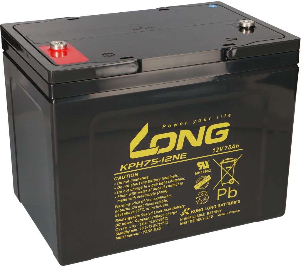 Kung Long compatibile Weidezaun 12V 75Ah KPH75-12NE M6 Immagine del prodotto 