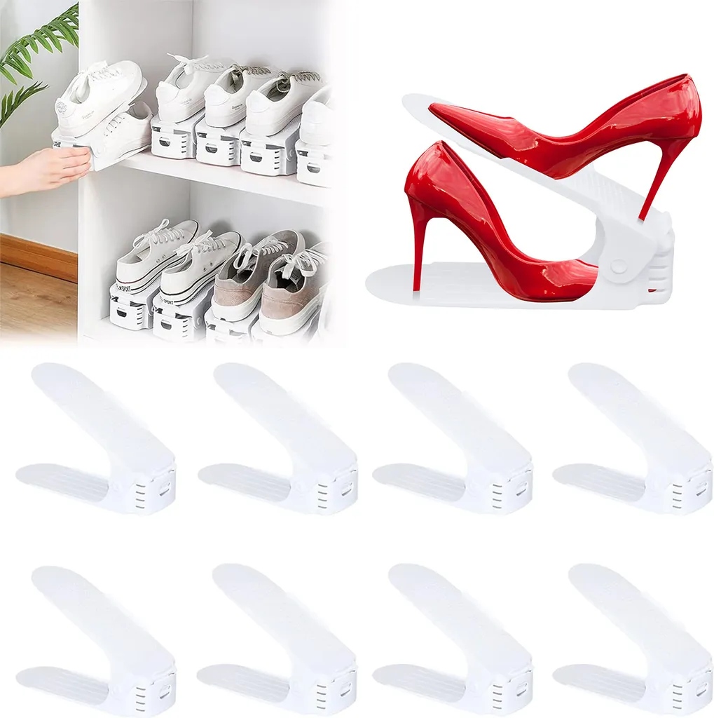 ACXIN 30 slots à chaussures réglables en plastique blanc kit rangement