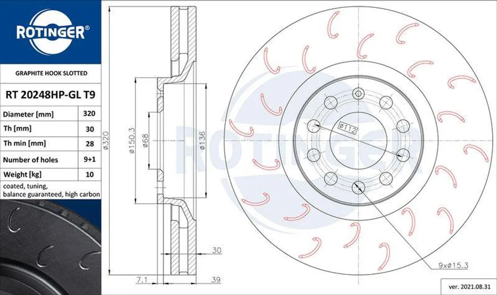 Disque de frein 8D0615301K anti-vibration et anti-rouille pour Audi A4