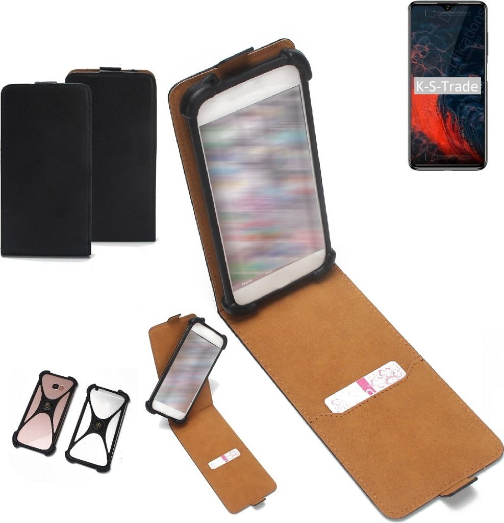 K-S-Trade Handyhülle Schutzhülle kompatibel mit Elephone E10 Hülle Case Cover Flip Style Bumper schwarz 1x